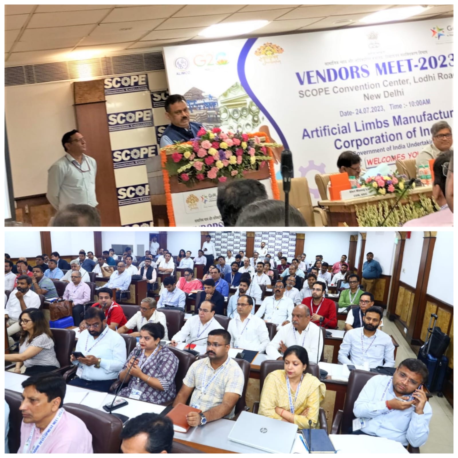NSIC has been participating in Vendor Meets to create stronger long term relationship with MSMEs , drive innovation  and to achieve enhanced customer satisfaction  for better dissemination of the benefits of NSIC schemes amongst the MSME sector. In a recent Vendor Meet organised by ALIMCO on 24th July 2023 , Shri Manoj Lal, CGM, NSIC interacted with the vendors of  Artificial limbs and its accessories and highlighted the various offerings of NSIC schemes  so that the MSME  vendors develop the ability to supply products at a reasonable cost across the country . The Vendor meet was presided  by  Shri Praveen Kumar, CMD,ALIMCO , Shri Rajesh Aggarwal, IAS, Secretary , Ministry of Social Justice & Empowerment, Department of Empowerment of Persons with Disabilities, Government of India. Shri Rajesh kumar Yadav, IAS Joint Secretary , Ministry of Social Justice & Empowerment, Department of Empowerment of Persons with Disabilities, Government of India. Ms.Rukmani Attri, Joint Development Commis