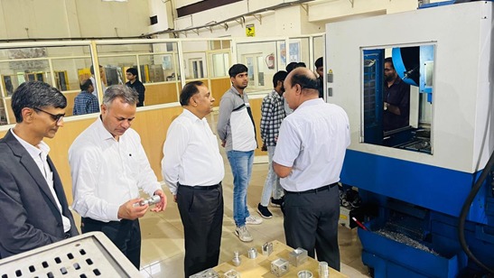 Dr. J.P Saini, Vice Chancellor (VC) of NSUT & DTU along with Dr. Vijander Singh, Dean NSUT visited NTSC Okhla on 10th July 2023. and appreciated the work being done by NTSC Okhla in the field of skill training and common facilities services. During this visit, they  also interacted with Shri Kartikeya Sinha , Director (P&M),NSIC and explored opportunities to sign MoU so that the facilities in the campus of NSUT & DTU could be utilized by NSIC to run skill training with joint certification. thereby facilitating the students in internship in Industrial training and share resources to facilitate training in high technology areas amongst the youth & aspiring entrepreneurs. Seen in the picture are Shri O.P. Singh, Centre Head, NTSC (Okhla) and Mr. Rajiv Nath, DGM(NTSC, Okhla)