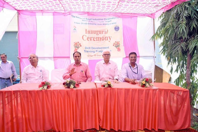 NTSC (Aligarh) in association with Narora Atomic Power Station(Narora) (NAPS)launched 09 nos. of training courses on 19/09/23 with total 290 nos. of trainees in the presence of Shri S.K. Tiwari-Chief Superintendent (NAPS) and Shri Arvind Kumar Srivastava-Scientific Officer F, QA Group/Member (NAPS). Speaking on the occasion, Shri Ram Kumar Yadav, Centre Head, NTSC (Aligarh) motivated the trainees to make the best use of the various facilities being offered by NTSC (Aligarh). He thanked the NAPS (Narora) for reaffirming their confidence in NTSC, Aligarh emphasizes to execute NAPS (Narora) training programs. The NAPS team also visited the workshop and appreciated the upgradation of the Centre to meet out the MSMEs demand.