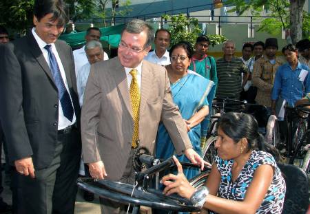 The National Small Industries Corporation Limited (NSIC) has pledged under their CSR Initiatives a sum of Rs. 8,96,000/- for distributing 160 tricycles to differently abled persons. NSIC has also sanctioned a total amount of Rs. 4, 99,950/- for conducting medical camps at 8 different places for differently abled persons. The total amount of Rs. 13, 95,950 has been sanctioned under the project title of "Medical Assistances to Differently Abled" under Corporate Social Responsibility (C.S.R.) Initiatives. A total of 3333 differently abled persons will be treated through these medical camps which will be held at the different BPA campuses at Vastrapur, Bareja, Bhuj, Bavla, Naaz, Palanpur, Sayla and in Deskoi Taluka.

Shri. Ravindra Nath, CMD, NSIC, inaugurated the function as Chief Guest and distributed tricycles to 55 beneficiaries.This is the first distribution function and medical camp held on BPA premises. 
On this occasion Mrs. Niti Sethi, Company Secretary -NSIC and Mr. P.K. Jha, Zonal General Manager- NSIC, Ahmedabad were also present.
