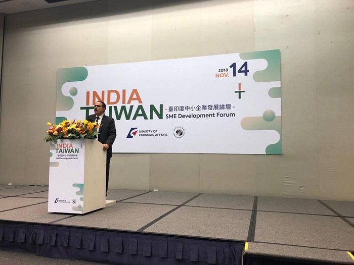 Secretary (MSME), Dr. A. K. Panda  addresses India -Taiwan  SME Development Forum at Taiwan organised by Ministry of Economy Affairs, Taiwan. Secretary (MSME) is leading delegation of Indian MSMEs and Officials to Taiwan for enhancing cooperation in MSME sector between the two sides.