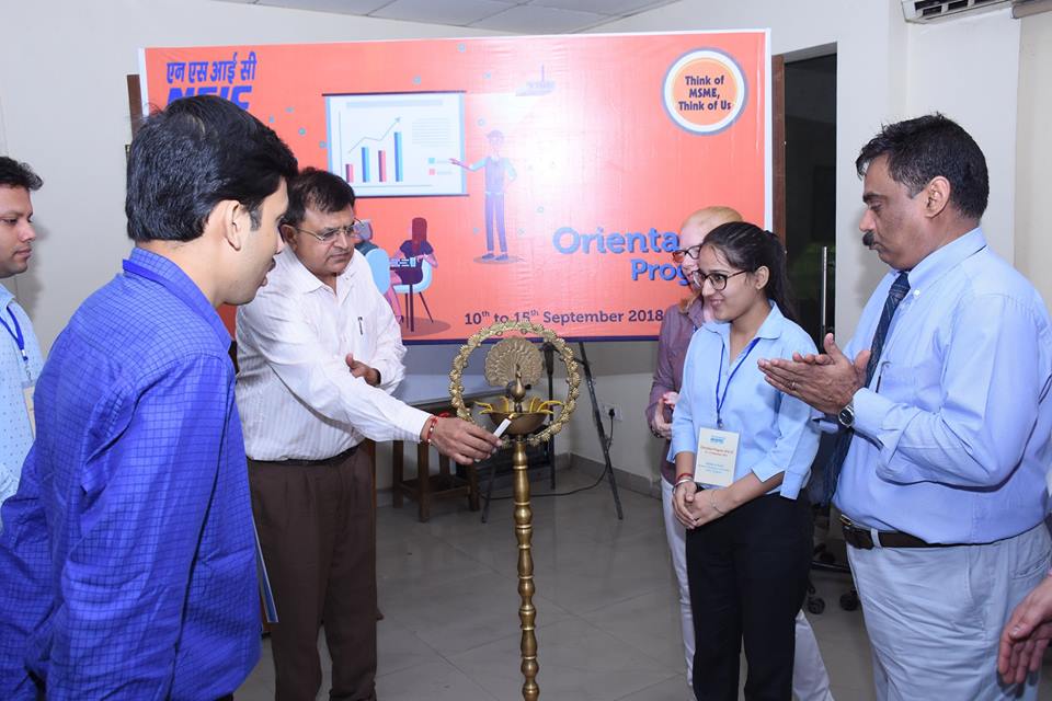 Shri Navin Chopra, CGM(SG), The National Small Industries Corporation Ltd.-NSIC inaugurated the Orientation program for new employees on 10th Sept,2018 . 27 employees at the level of AO/AM/DM from all over India are participating. NSIC Orientation program is focusing on both Functional Schemes and Soft Skills so that it enables a Robust growth for the employees in the Company.