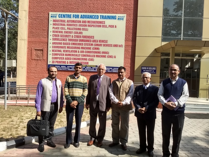 Panasonic Team visited NSIC to explore areas of Mutual Cooperation in the area of Training and Skill development for MSME sector and budding entrepreneurs. Shri N.M.Mehra, Vice President Panasonic India had a glimpse of the NSIC Advanced Training Centre and applauded the efforts of NSIC in this direction. Also present in this occasion were Shri Manoj Lal,GM(SG) and Shri O.P.Singh, DGM.