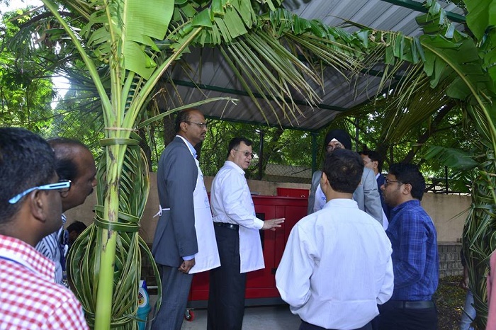 The National Small Industries Corporation Ltd.-NSIC Technical Services Centre at Hyderabad installed a fully automatic waste to compost machine at its premises. The machine started working after Shri Ravindra Nath, CMD, NSIC inaugurated its working by pressing the start button of the machine. It is yet another step ahead taken by NSIC towards ‘Swachh Bharat Mission’. Present on the occasion were Shri Satvinder Singh, Chief General Manager, Technology, Shri A B Prabhu Raj, General Manager and Shri K. Srinivas, Zonal Head and other employees of NSIC.