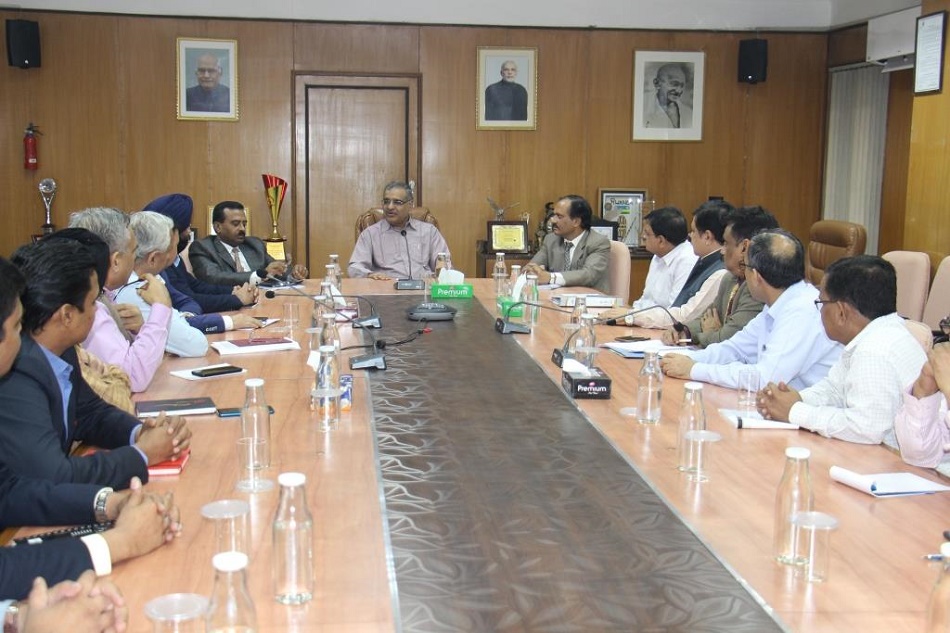 Shri  Vijayendra IAS , AM Cadre, took over as Chairman &  Managing Director,the National Small Industries Corporation Ltd today. On his first day, the Chairman interacted with NSIC Directors on Board and Senior officials at NSIC 's,Corporate Headquarters, NSIC Bhawan,Okhla Industrial Estate, New Delhi.  Prior to this appointment, Sh. Vijayendra ,IAS was  Joint Secretary in Ministry of Defence, Government of India . In his new assignment as the Chairman of the NSIC ,he  will lead  to achieve NSIC organisational goals of providing world-class service provider for the MSME sector. Shri P.Udayakumar, Director(P&M),NSIC and Shri Gaurang Dixit, Director(Finance),NSIC greeted him on assuming the charge of CMD,NSIC today
