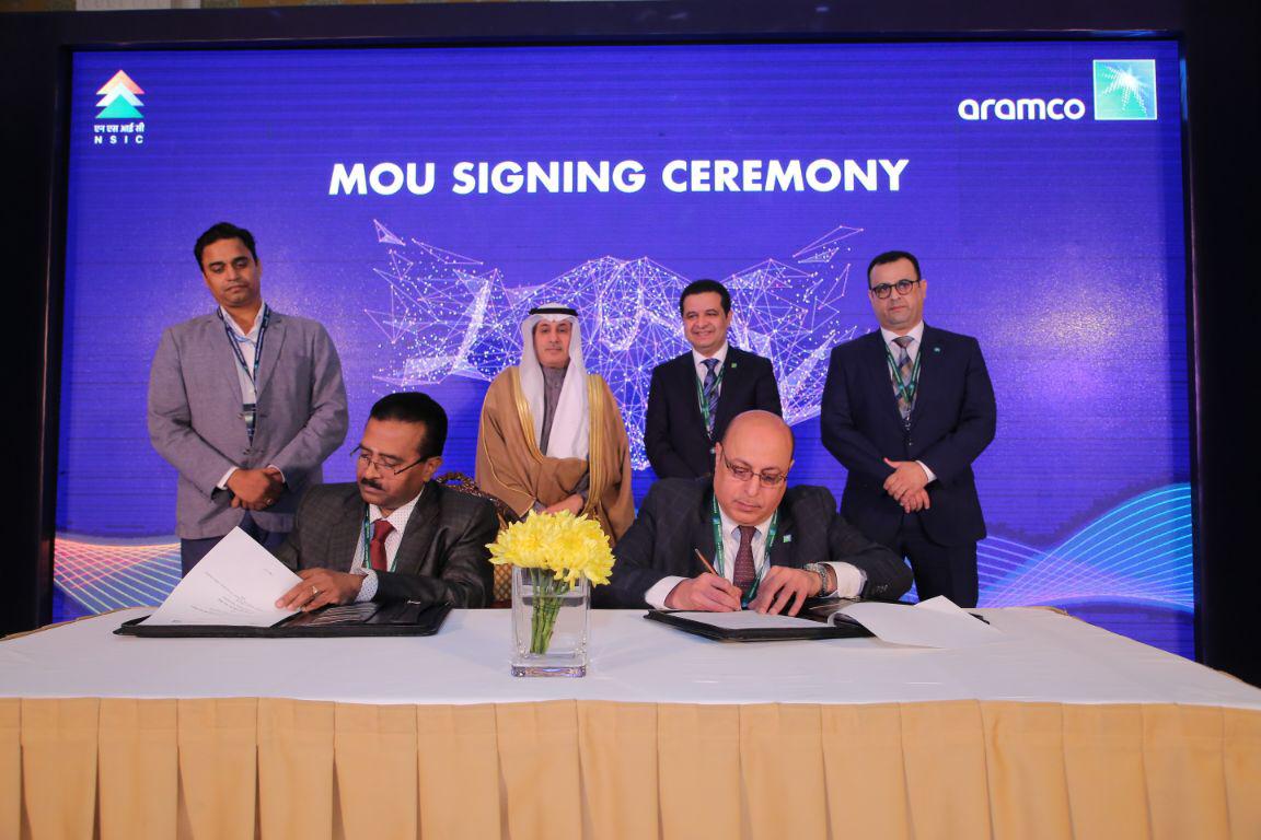 On 05.12.2019 an MoU has been signed between NSIC and Aramco Asia for the development of MSME Ecosystem in India in Oil & Gas Sector. From NSIC side Sh. P. Udayakumar, Director (P&M) and from Aramco side Mr. Mohammed Al Mughirah, President inked the MoU. The dignitaries H.E. Dr. Said Bin Mohammed Al Sati, Ambassador of Saudi Arabia, Mr. Abdullah Melfi, Strategic Sourcing Head, Aramco, Mr. Vijay Prakash, GM (BD) NSIC and more than 200 units from India witnessed the event. Aramco  is world's largest Oil & Gas Company from Govt. of Saudi Arabia having reported revenue of USD 355 Billion Dollar (2018) and estimated market value of 1.5 Trillion Dollars.