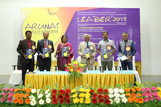 To enhance the reach of our Corporation services NTSC Chennai is taking all out effort in conducting awareness programs in industrial clusters and in colleges  located in not only in  urban  but  also in rural areas. Ms Nalini, Chief General Manager, NTSC Chennai  presided over an  International conference  LEADER 2019 organised by Arunai Engineering college ,Thiruvannamalai on 15/3/2019 .During the key note address , she gave  a presentation on the various skill up gradation training program provided by NTSC in the latest technology in Mechanical, Electrical, Electronics, Computer engineering  etc. Also spoke in length about the latest technological advancement in the Information era and advised the students to update their technical and professional skill through these training courses apart from regular  curriculum to be industry ready for employment /  self employment career .  More than 850 students and  academicians  from various part of the country attended the program. 
After the inaugural session , Chief General Manager  also inaugurated & conducted a training session for the final year B.Tech students on the latest technology advancement , i.e  big data,  Data Analytics & Cyber security. Around 150 candidates attended the program. The  training course was organised by NTSC Chennai  on the invitation of the college. The college authorities has also shown keen interest in signing MOU with NTSC Chennai & utilising the services for the upliftment of their students .
