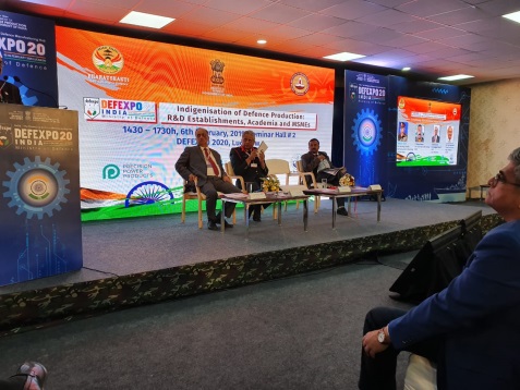 Shri. P. Udayakumar, Director (P&M) participated in the panel discussion on “Indigenisation of Defence Production: R & D Establishments, Academia and MSMEs” during DefExpo 2020 at Lucknow (U.P.)