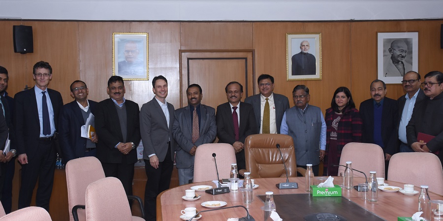 Shri P. Udayakumar, Director (P&M) and Shri Gaurang Dixit, Director (Finance) interacted with the World Bank delegation that visited NSIC on 5th Feb. 2020 .The delegation was briefed about the various offerings of NSIC for the growth of MSME sector in the country. Also present on this occasion were Head of Divisions of various NSIC services. 
The World Bank delegation comprised of  Mr.Peter Mousely,  Mr.Adarsh Kumar, Ms.Ruchita Mangnani, Mr.Dennis Medvedev,  Mr.Ashutosh Tandon,  Mr.Andrew McCartney, Mr.Kulranjani Kujoor, Mr.Justin Hill.
