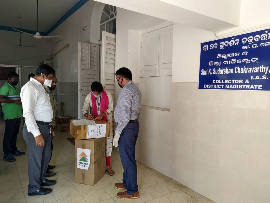 NSIC continuing its fight against COVID 19 handed  over the Face Masks, Sanitizers, Hand Gloves etc. for distribution  to the District Magistrate Office (Balasore) (Odisha). This NSIC initiative under CSR was taken by Zonal Office (East).