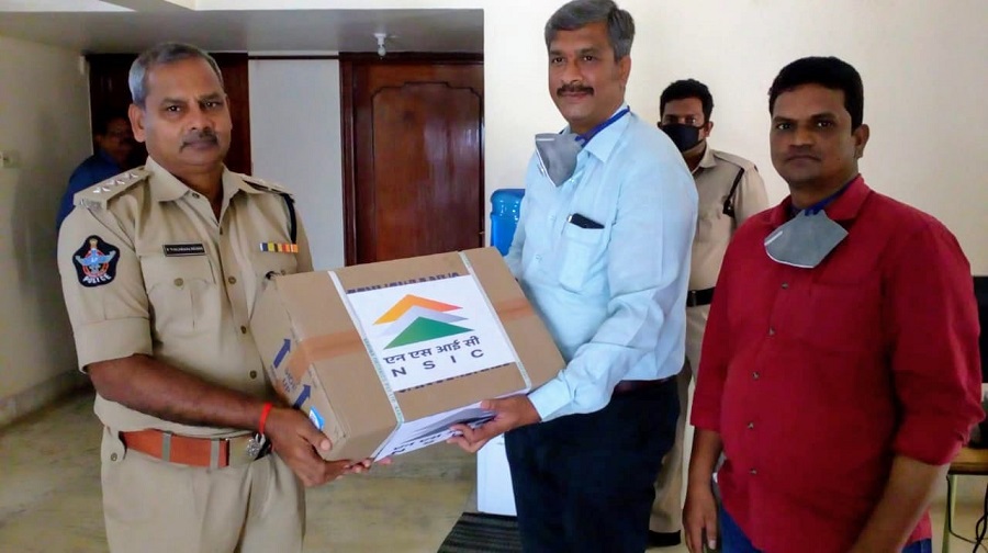 Continuing the collective fight against COVID 19 NSIC (Hyderabad,),NSIC (Balanagar,) NSIC (Vijayawada )and NSIC (Vishakapatnam) distributed Masks and Sanitisers to the respective ACP's where the NSIC branches are located and briefed about NSIC activities including COVID supplies and requested to support our employees in this lockdown period while in movement. ACP's appreciated our generous effort and assured to support to NSIC initiatives.