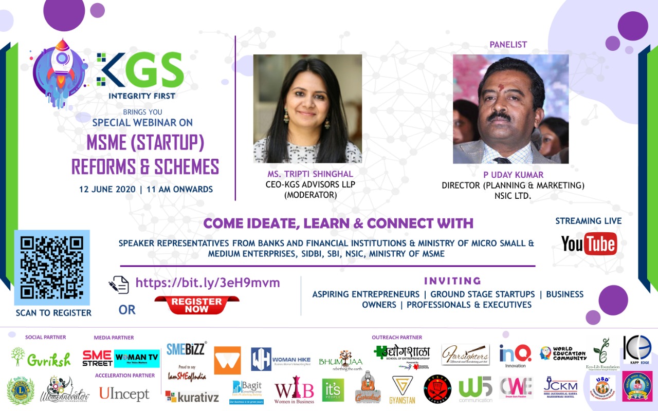 Shri P. Udayakumar, Director (P&M),NSIC delivered a keynote address at the Special Webinar organised by a group of Entrepreneurs on 12th June 2020  titled "MSME (Start Up) Reforms and Schemes ".Delivering his address he stated that  to beat the COVID 19 pandemic all NSIC offices are geared up to facilitate the growth of MSMEs in all possible manner .The reforms announced by the Government for the growth of our economic are historic milestone and Urged the MSMEs to come forward and avail the benefits of NSIC schemes.The session was very interactive  and over 50 Start Ups including officials from Banks , Financial Institutions ,SIDBI , SBI , DI-MSME , PNB, Atal Innovation Mission participated.