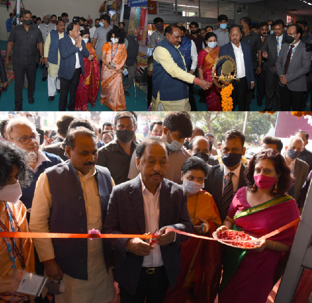 Shri Narayan Tatu Rane, Hon’ble Cabinet Minister of MSME and Shri Bhanu Pratab Singh Verma, Hon’ble Minister of State (MSME )inaugurated the NSIC Pavilion on 15th Nov, 2021 at the 40th India International Trade Fair being held at Pragati Maidan in the presence of Shri B. B Swain, Secretary MSME, Smt. Alka Nangia Arora, CMD, NSIC and Shri Gaurang Dixit, Director(Finance/ P & M). More than 121 MSEs (SC/ST Enterprises) are participating in the NSIC pavilion across the country such as Rajasthan, Karnataka, Punjab, Gujarat, Maharashtra, UP, Haryana, west Bengal, Telangana etc. in the product line i.e Handicraft, textile, Food products, Leather, Gems & Jewellery, Furnishing, Embroidery & Laces, Paper Product, Herbal & Ayurvedic/Unani, Inlay Paintings, Hair product etc.