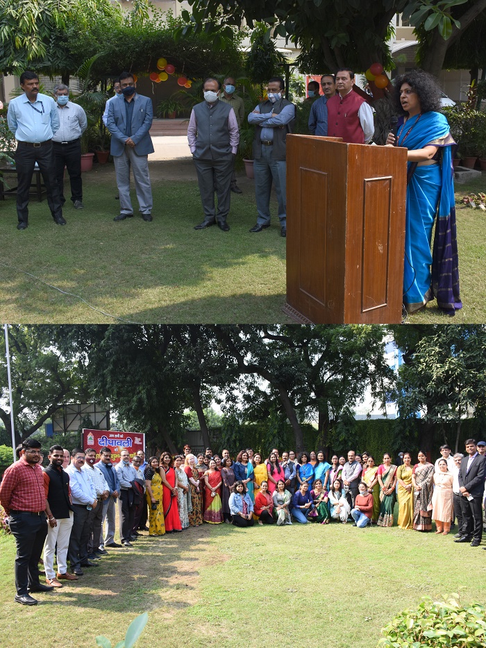 Ms. Alka Nangia Arora CMD, NSIC on the occasion of Diwali extended warm greetings to all the NSIC employees.  Speaking on the occasion, she stated that on the auspicious occasion of lights, may the glow of joy, prosperity and happiness illuminate each and every person life connected with the MSME sector. The NSIC team has to work with greater dedication and give their best performance in the year ahead. Shri P. Udayakumar, Director (P&M), NSIC Shri Gaurang Dixit, Director (Finance), NSIC were also present on the occasion.