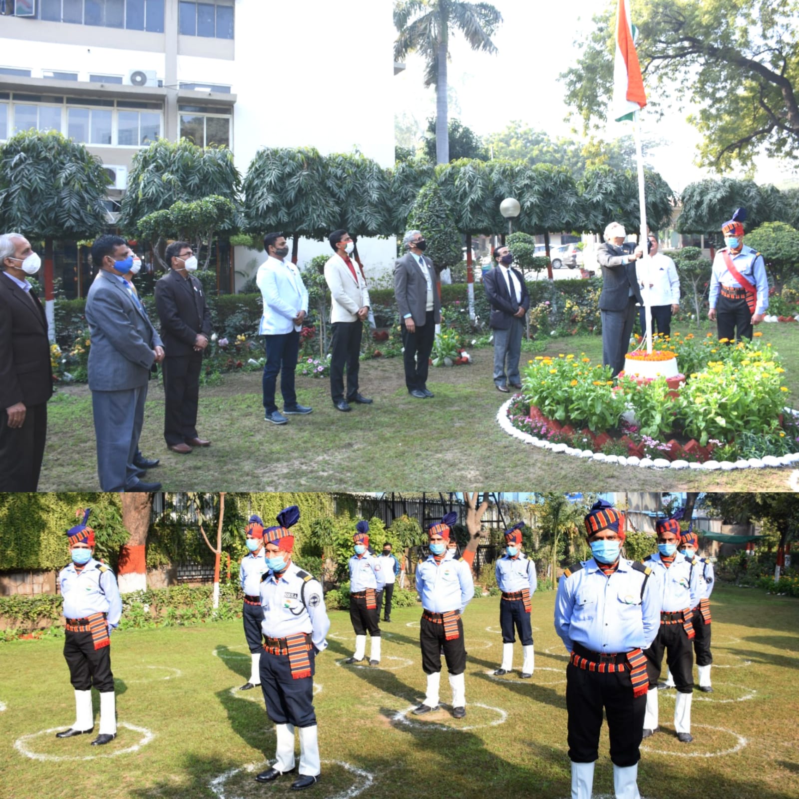 NSIC celebrates 72th Republic Day 2021 with patriotic fervour. Shri Vijayendra, IAS, CMD, NSIC unfurled the National Flag in the presence of Shri P. Udayakumar, Director(P&M), NSIC and employees of the corporation. The flag hoisting was followed by singing of the National Anthem. On this auspicious occasion, CMD, NSIC highlighted the contribution of India’s and its unique features shrined in the preamble of the Constitution. The CMD in his addressed, motivated the employees to work harder and take NSIC to new heights for the growth of MSME sector.  