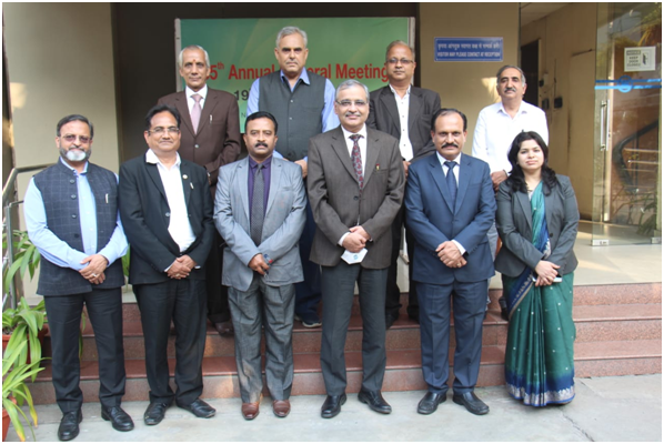 Shri Vijayendra, IAS, CMD, NSIC presided over its 65th Annual General Meeting on 19th February, 2021 wherein the Board members including Smt. Alka Nangia Arora, Joint Secretary, Ministry of MSME & Shri Rajib Kumar Sen, Economic Advisor, Ministry of MSME and Statutory Auditors of the Company participated. Seen in the picture are Shri P. Udayakumar, Director (P&M), NSIC and Shri Gaurang Dixit, Director (Finance).