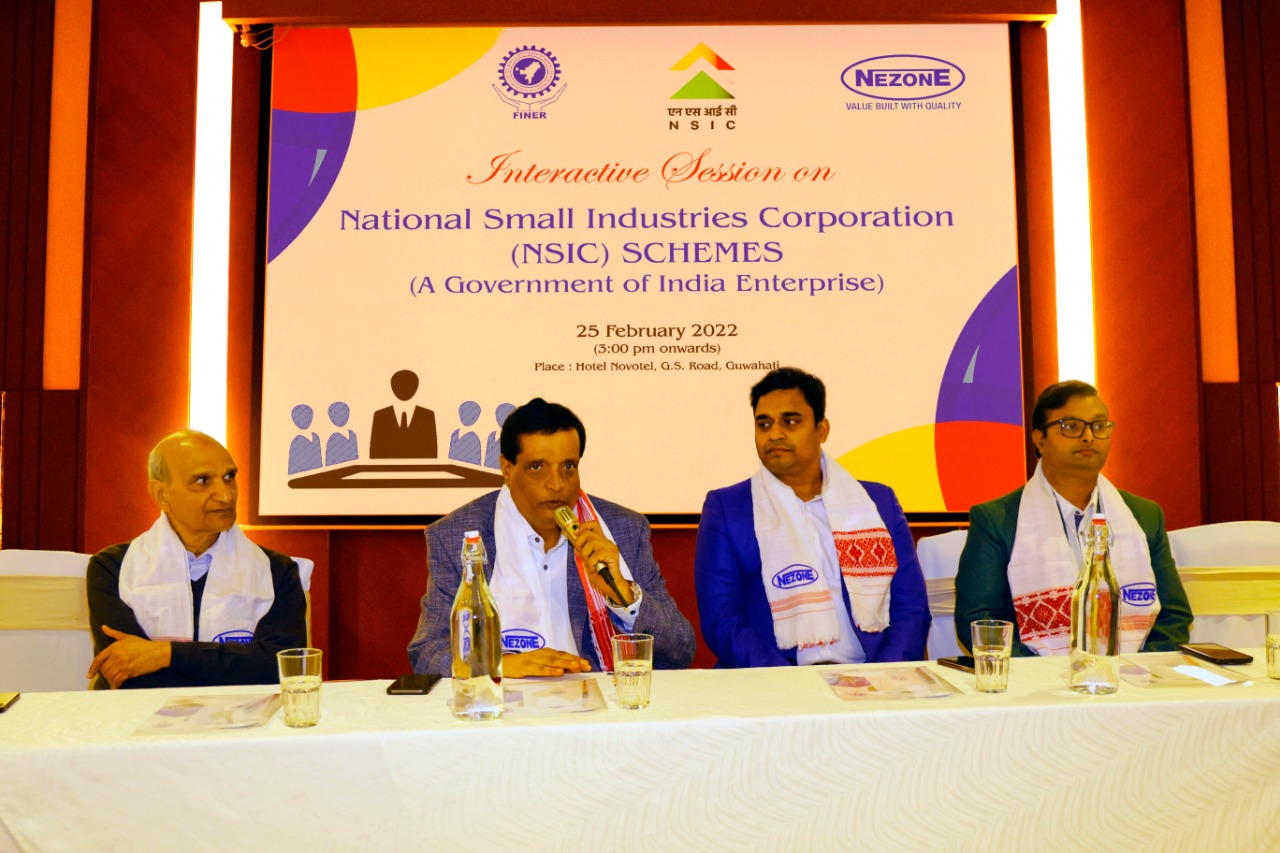 NSIC (Zone North East) in association with Nezone Group and Federation of Industry & Commerce of North eastern region (FINER) on 25th February, 2022 organized a Marketing Campaign with their members to disseminate the benefits of NSIC Schemes at Guwahati. During the interactive meet the participants showed keen interest in the NSIC initiatives for the growth of MSME sector in the North east region. The program was attended by Shri Vijay Prakash, Zonal General Manager, NSIC and Mr. Vinit Kashyap, Sr. Branch Manager, NSIC. Speaking on the occasion Mr. Subhash Agarwal, Director, Nezone Group appreciated the efforts of NSIC and stated that M/s. Nezone and NSIC together will work for Industrial development in the region.