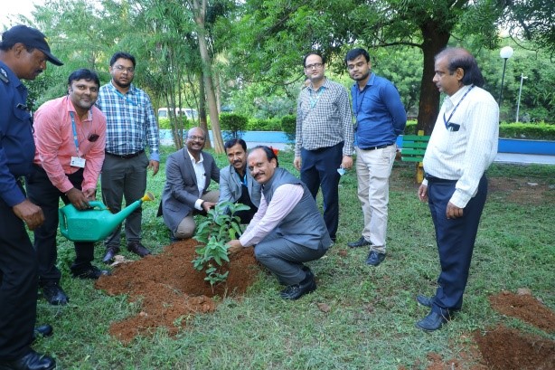 Shri Gaurang Dixit, CMD,NSIC during his visit to Hyderabad  planted saplings in NSIC campus. On this occasion, Shri. Gaurang Dixit, CMD, NSIC addressed the NTSC Hyderabad officials and encouraged  that everyone should move forward with positive spirit and achieve assigned targets for the growth  of NSIC.