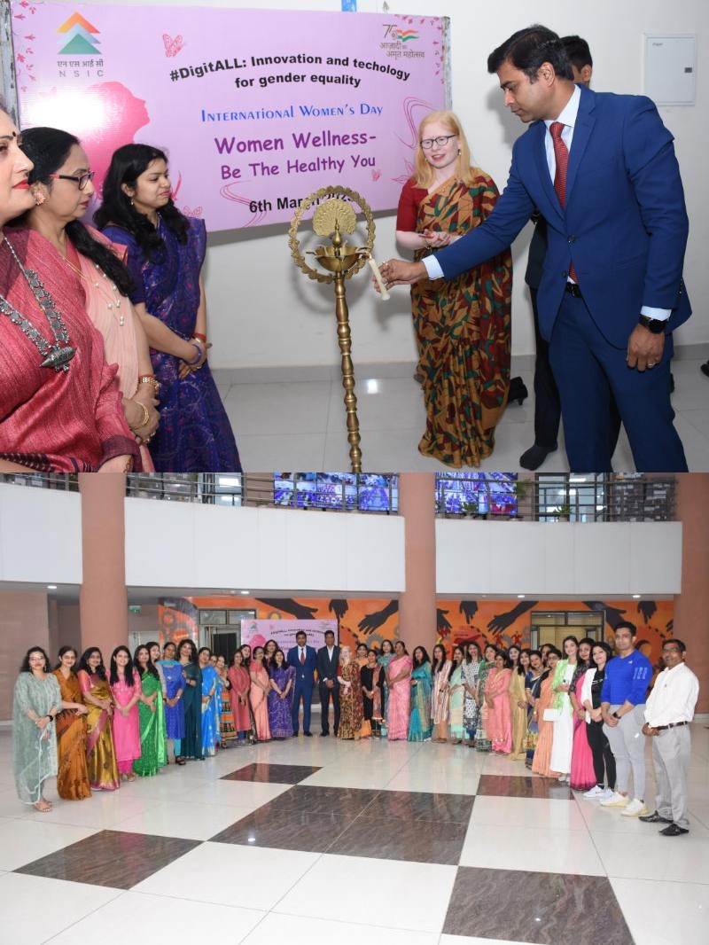 On the occasion of Azadi Ka Amrit Mahotsav (AKAM), NSIC conducted a one day Training Program on Women Wellness – Be the Heathy You on 06th March 2023 (Monday) to celebrate the International Women’s Day (IWD). The theme of IWD 2023 was DigitALL: Innovation and technology for gender equality.  Shri Kartikeya Sinha, Director (Planning and Marketing) inaugurated the program and encouraged women employees to do well in their work areas and take NSIC to the next level. He also acknowledged and appreciated the contributions that women and girls are making to technology and online learning. Shri Vidya Sagar Singh, GM-SG (Training) also emphasized on the importance of women empowerment and shared his belief that  Where women are worshiped (respected), their divinity prevails and shines. In total 50 women employees participated in the program.