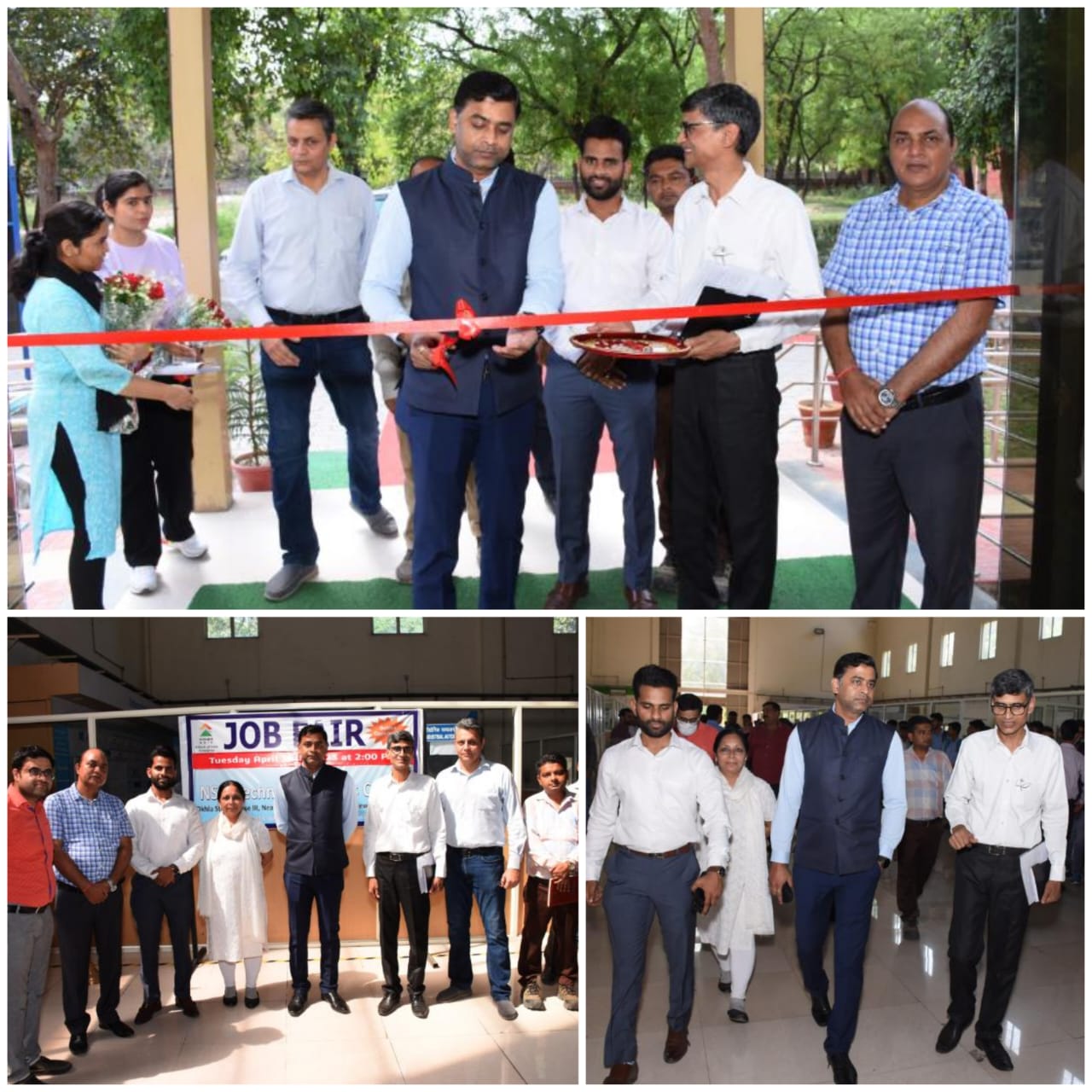 Shri Kartikeya Sinha, Director (Planning &Marketing),NSIC inaugurated the Job Fair organized by NTSC (Okhla) on 18th April 2023 in the presence of Shri Navin Chopra , CGM(SG)(Tech), Shri O.P.Singh, Centre Head ,NTSC (Okhla) , Shri Rajesh Kumar, GM(Tech). The NTSC (Okhla) invited more than 500 passed out trainees to participate in this job fair. These candidates were trained in different courses in the area of Mechanical, Electronics & Electrical, Computers & IT and in non-technical areas such as Fashion Design, Apparel/Garments manufacturing & Beauty Therapy. The participating recruiters included renowned industries such as Drone Destination, Modern Pre-fab Systems (Pvt)Ltd, JBM Group, Begapt Tech Solutions (Pvt)Ltd, Advance Job Group , Precision Infratech (Pvt)Ltd ,Shah Rug International ,Vibgyor International (Pvt.)Ltd , UV Aadinath, Modern HVAC, to MSMEs who are need of skilled manpower for their industry. These Companies assess competence level of NTSC trainees and provide them job opportunities. The trainees carry hope & aspiration to be suitably employed in their chosen field.