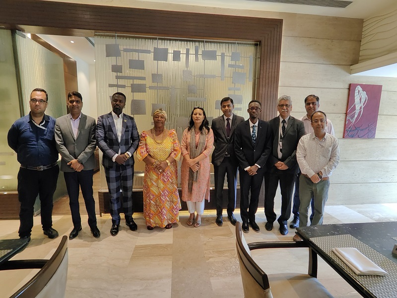 During the Visit of three-member delegation from Design and Technology Institute (DTI), Ghana to NSIC, New Delhi ( from 10-12 April, 2023) they held discussion with Ms. Mercy Epao, CMD, NSIC in the presence of Shri Kartikeya Sinha, Director ( Planning & Marketing),NSIC to explore  areas of possible cooperation areas between NSIC and DTI, Ghana.

The delegation also visited NSIC’s Rapid Incubation Centre and Advanced Training Centre at NSIC’s Technical Service Center, Okhla and observed that NSIC’s model of Rapid Incubation Centre for employment generation and Advanced Training Centre is apt for development of MSMEs in Ghana. Mr. Sunil Tyagi, General Manager (SG ),Mr. O.P. Singh,Centre Head NTSC (Okhla) , Ms. Adiba Bari, Manager , Mr. Anupam Tiwari, Manager  and Mr. Shashank Shekhar, Asst. Manager were also present on this occasion.
