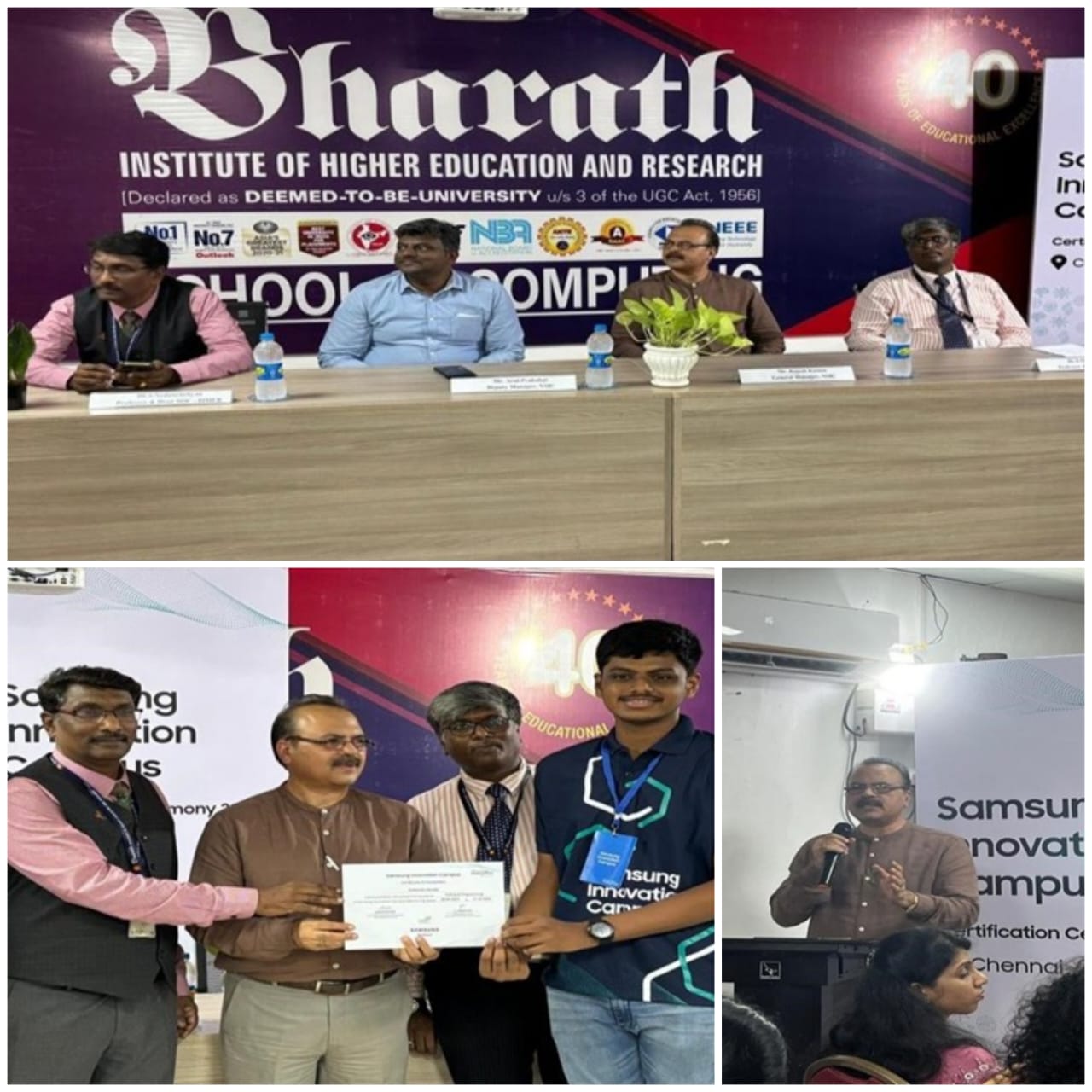 NTSC (Chennai) has been a leader in delivering high-skill training programs, focusing on emerging technologies like AI & Machine Learning, IoT, AR/VR, EV, and Robotics. Recently, in collaboration with the Electronics Skill Sector Council of India (ESSCI) and global technology giant Samsung, the center introduced advanced training in Coding & Programming under the Samsung Innovation Campus program. The training, held at Bharath University, Chennai, began on September 19, 2024, with 50 participants, primarily women, completing the course. A 3-day hackathon from October 15-17, 2024, further enhanced the learning experience. The program concluded with a valedictory function on October 18, 2024, where Mr. Rajesh Kumar, General Manager & Centre Head, distributed certificates to participants.
