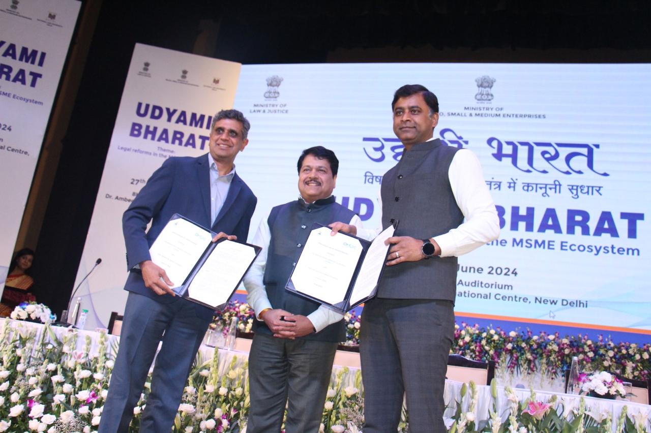 On the occasion of International MSME Day, 27th June, 2024, Union Minister Shri Jitan Ram Manjhi launched the MSME TEAM initiative, a sub-component under the World Bank supported scheme  Raising and Accelerating MSME performance (RAMP).  The MSME TEAM initiative aims at facilitating five lakh micro and small enterprises (MSEs) for onboarding on to the open Network for Digital commerce (ONDC). The National Small Industries Corporation Limited (NSIC) has been entrusted as implementing agency for this initiative. To Implement TEAM initiative, NSIC entered into a Memorandum of Understanding (MoU) with ONDC. The MoU was signed by Shri Kartikeya Sinha, Director (Planning & Marketing), NSIC and Shri K Harishankar, Head of Transformation, ONDC in the esteemed presence of Dr. S S Acharya, Chairman and Managing Director (CMD), NSIC. By integrating MSEs into the government open e-commerce network, this initiative aims to provide micro and small enterprises with unparalleled access to the digital marketplace, enabling them to expand their reach, enhance their market presence, and drive sustainable growth.