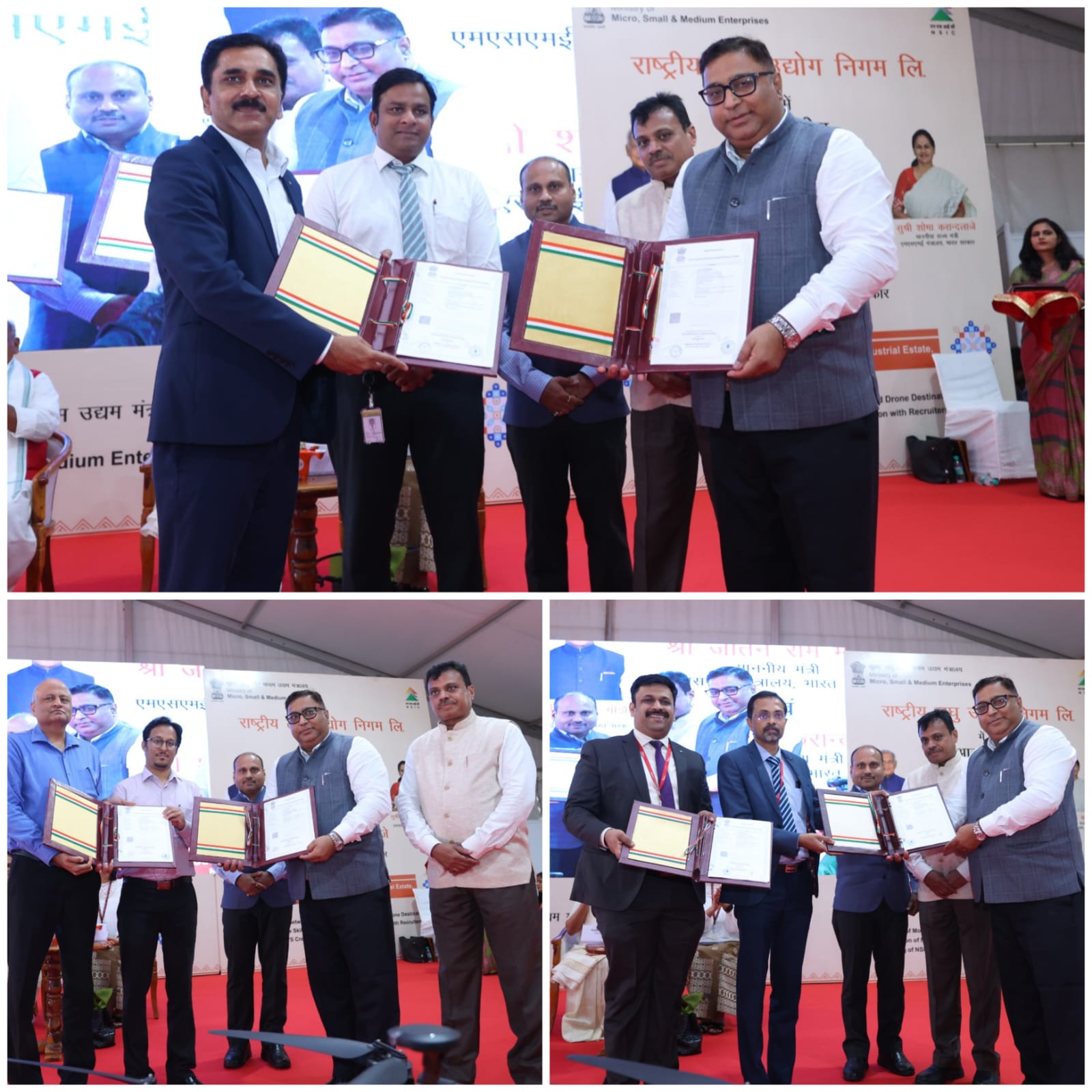 To strengthening the support for MSMEs, MoUs were signed by Shri Gaurav Gulati, Director (Finance), NSIC with various banks such as ICICI, Karur Vysya Bank, South Indian Bank etc. under NSIC’s credit facilitation scheme with aims to enhance the accessibility of financial resources for MSMEs, thereby promoting their growth and sustainability. 

