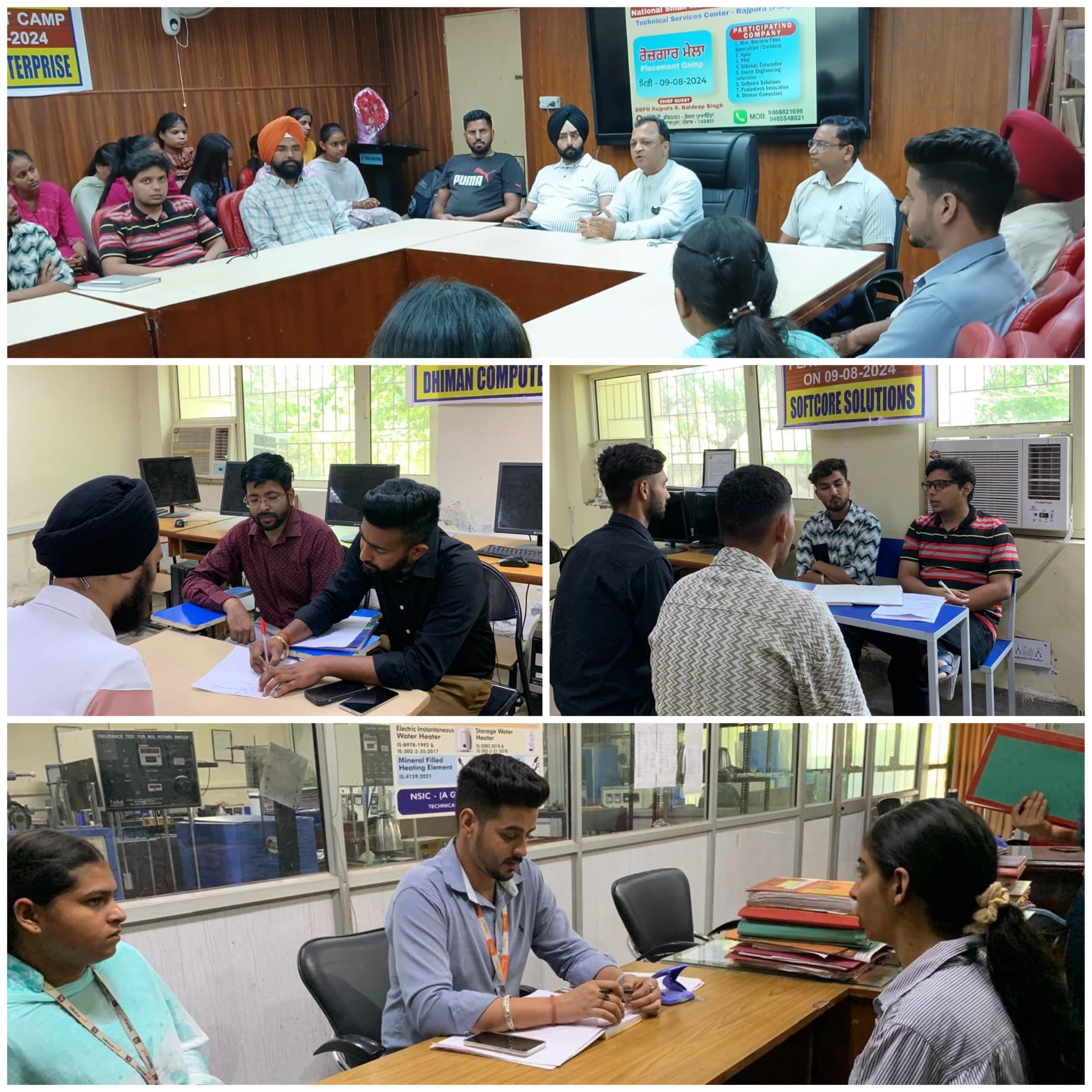 NSIC-Technical Services Centre (Rajpura) successfully organized a Placement Camp at Centre located on 09th August, 2024.  During the event, eight (08 Nos.) prominent companies participated and shortlisted 64 out of the 158 candidates for final selection at their respective units.