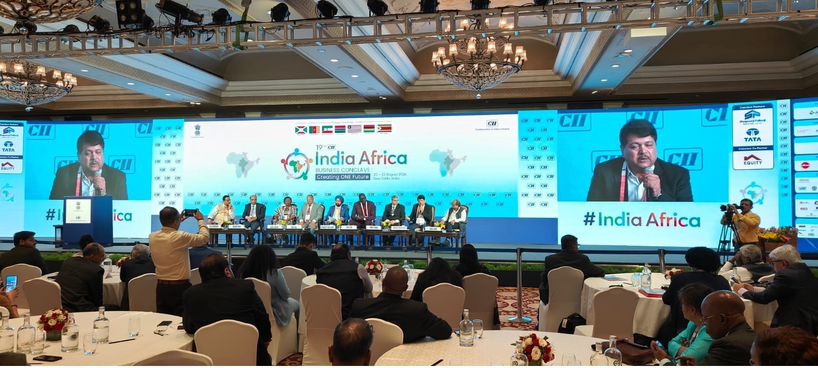 Dr. Subhransu Sekhar Acharya, Chairman-Cum-Managing Director, NSIC, addressed the session on “Creating Employability in Africa for Sustainable Human Capital Growth,” held on August 22, 2024, during the 19th CII India-Africa Business Conclave in New Delhi from August 20-22, 2024.

Dr. Acharya spoke about NSIC’s services in MSME development in India and other countries. He highlighted the strategic establishment of Rapid Incubation Centres and Vocational Training Centres by NSIC across various African nations. These initiatives are instrumental in empowering young entrepreneurs with the requisite skills and knowledge, thereby facilitating sustainable economic development through creation of employment opportunities.

The session also featured distinguished panelists, including Mr. Puneet R. Kundal, Additional Secretary (E&SA), Ministry of External Affairs, Government of India; H.E. Mrs. Sabine Djimouko, Advisor to the President on Education, Republic of Chad; H.E. Dr. Tambo Gina, Minister of Economic Planning and Development, Kingdom of Eswatini; and H.E. Mr. Abdou Jobe, Minister for Tourism and Culture, Republic of The Gambia.

The Conclave witnessed participation from over 47 African countries, with nearly 650 representatives from government and business sectors. Additionally, more than 350 representatives from the Indian industry attended the event.