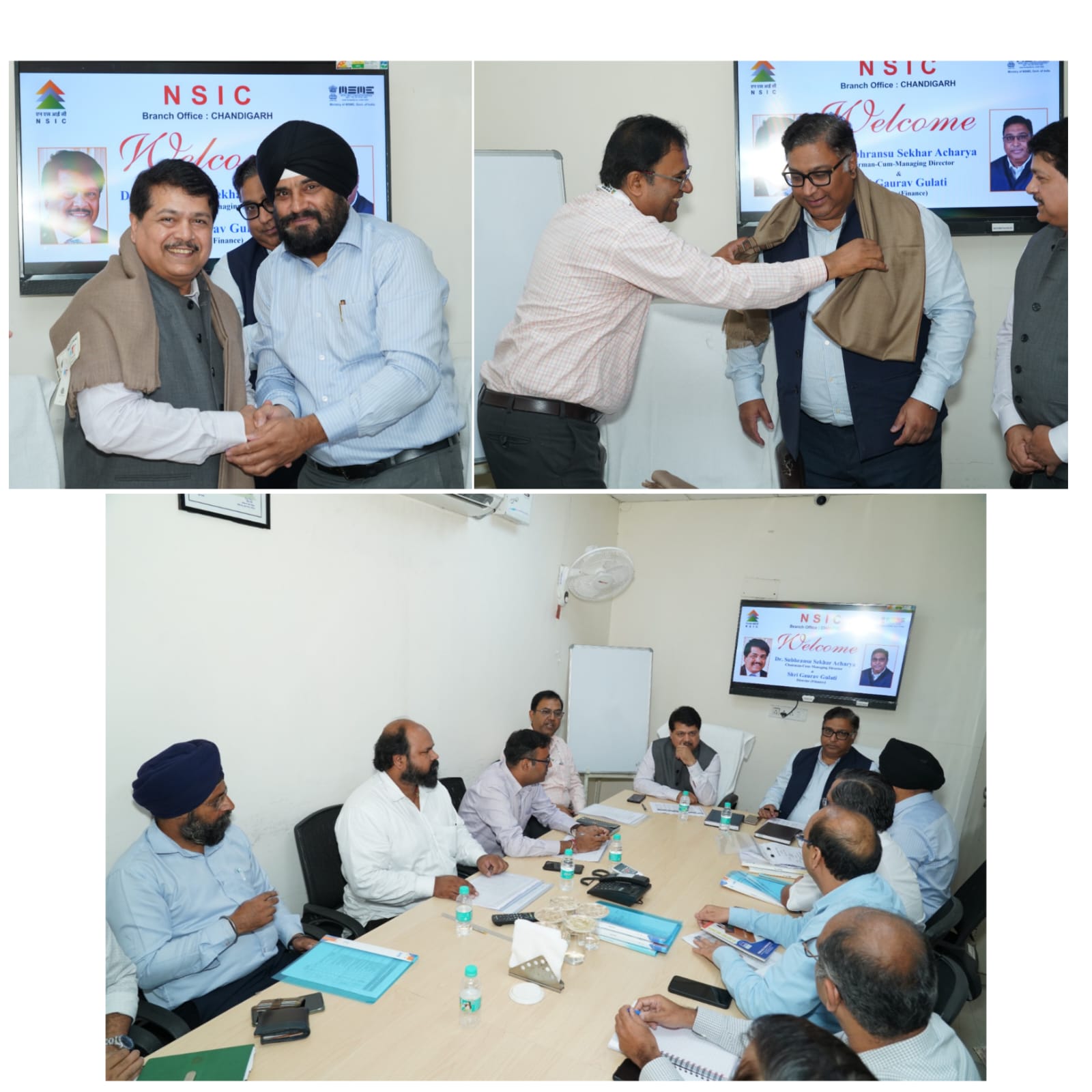 Dr. Subhransu Acharya, CMD and Sh. Gaurav Gulati, Director (Finance) visited the NSIC Chandigarh office to review the performance of the Branches under Ludhiana Zone. During the visit, they deliberated on the performance of the Branches and engaged with officials from the Zone and encouraged to strive for excellence in their performance. Recognizing the Zone  exceptional performance during 2023-24 earning the prestigious Best Zone Award for the year along with other awards of excellence in distinctive verticals, CMD and Director (Finance) motivated the team to build upon this success and aim for even greater achievements in the current fiscal year too. Their interactions emphasized renewed focus on maintaining the high standards of operational efficiency, customer service and innovation that have become synonymous with NSIC  Ludhiana Zone. Shri Gurpal Singh, Zonal Head (Ludhiana), expressed his confidence in the team capabilities and assured the leadership of another stellar performance this year with a commitment to deliver the best results and maintain our position as the top-performing zone. The untapped potential industrial belts like Baddi (HP), Jammu & Ambala would also be explored as pointed out by Management. In addition to the performance review, Dr. Acharya and Sh. Gulati planted saplings under the national theme of Ek Ped Maa Ke Naam, Sh. Gulati also interacted with Finance officials of Branches under the Zone. 