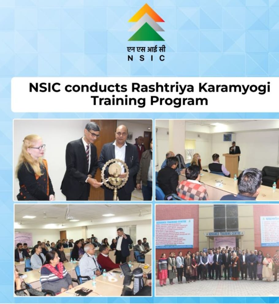 NSIC successfully conducted a full-day Training Program under the Rashtriya Karmayogi – Large Scale Jan Seva Program (RK-LSJSP) on 29 November 2025 at the Advanced Training Centre, Okhla, New Delhi, with active participation from Managers.

The program was inaugurated by Sh. O. P. Singh, SGM (Technology), NSIC, who encouraged participants to embrace Seva Bhaav and shift from a rule-bound mindset to a purpose-driven, citizen-centric approach that delivers measurable public impact.

NSIC’s certified Master Trainers led insightful sessions featuring practical learning, real-life scenarios, and reflective exercises to strengthen problem-solving capabilities and enhance service delivery.

This initiative reinforces NSIC’s commitment to building an empowered, responsive, and impact-oriented workforce under the Mission Karmayogi framework.