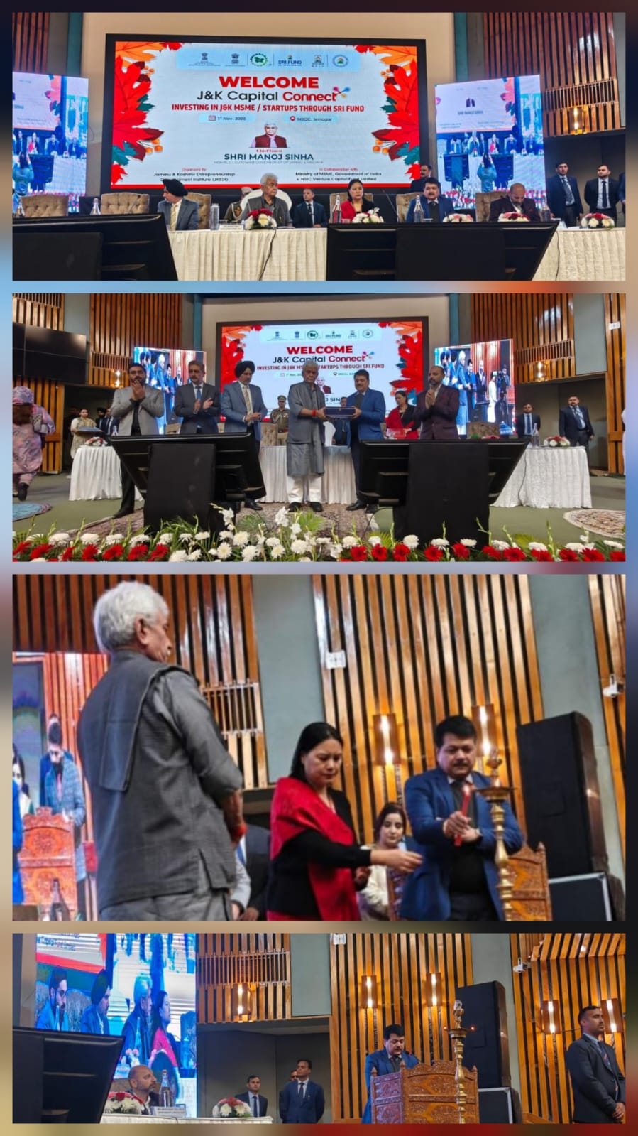The Self-Reliant India (SRI) Fund, the sovereign Fund of Funds for MSME growth alongwith Government of J&K, organised an outreach event at Srinagar on 1st November’2025. The event was aimed at connecting startups and MSME entrepreneurs of J& K with venture capital firms and institutional investors. The event was graced by Lieutenant Governor Sh. Manoj Sinha, Jammu and Kashmir, as the Chief Guest.  The others dignitaries present include, Dr. Subhransu Sekhar Acharya, Chairman (NVCFL) & CMD, NSIC Ltd, Ms. Mercy Epao, Joint Secretary, Ministry of MSME and Sh. Vikramjit Singh, Commissioner/Secretary, Industries & Commerce Department.