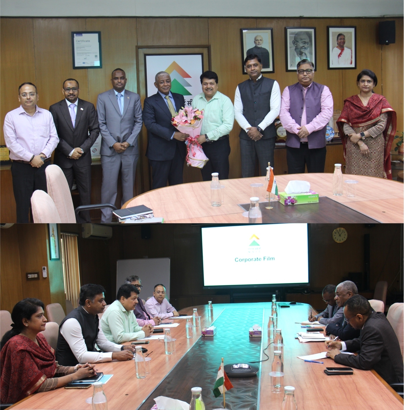A delegation led by H.E. Dr. Mohammed Abdella Ali Eltom, Ambassador of Sudan to India, called on Dr. S.S. Acharya, CMD, NSIC on June 09, 2026, to explore opportunities for cooperation between NSIC and Sudan, particularly in the areas of consultancy services for policy formulation, enterprise development, skill enhancement, incubation and entrepreneurship promotion. Mr. Kartikeya Sinha, Director (P&M), and Mr. Gaurav Gulati, Director (Finance), NSIC, were also present during the meeting.
The Sudanese delegation included Mr. Ibrahim Elhaj Mohammed Ahmed Hamid, Counsellor, and Mr. Mohamed Abdelrahman Ahmed Adan, Counsellor, from the Embassy of Sudan, New Delhi.
During the interaction, Dr. Acharya provided an overview of India’s MSME sector, the institutional framework supporting its growth and NSIC’s key initiatives aimed at strengthening and promoting MSMEs through a range of developmental and business support interventions.