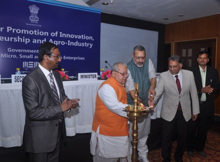 Sh. Kalraj Mishra, Hon’ble Minister of MSME, Government of India launched the Scheme of Fund for Promoting Innovation, Entrepreneurship and Agro-Industry. 
 

This scheme has been designed by the Ministry of Micro, Small and Medium Enterprises, which has components like (i) Creation of a Technology Centres network; (ii) Capacity Building including Awards, Surveys, Studies, Exposure Visits, Engagement of Consultants including Monitoring and Evaluation etc.; (iii) Support for setting up of Livelihood Business Incubation Centres (LBIs) and Technology Incubation Centres; (iv) Accelerator Workshops; and (v) a Fund of Funds (to be managed by SIDBI) for Start-Up promotion. The idea is to provide a one stop solution to enterprise creation of innovative ideas, along with livelihood employment generation. The scheme also has the flexibility to add new components based on the experience during its implementation.
 

During the launching ceremony, the presence of various  NSIC’s incubates turned successful entrepreneurs, was also recognized by the Hon’ble Minister of MSME. Sh. Ravindra Nath, Chairman & Managing Director, NSIC informed that these trainees were  trained in  NSIC’s Rapid Incubation Centre  in Delhi and are now successfully running their respective enterprises.
 
Present on the occasion were Sh. Giriraj Singh, Hon’ble Minister of State for MSME, Sh. Madhav Lal, Secretary, Ministry of MSME, Sh. B.H. Anil Kumar, JS(ARI), Sh. S.N. Tripathi, JS(SME) and Sh. Ravindra Nath, Chairman and Managing Director, NSIC besides presence of large number of Government officials and industry representatives.
