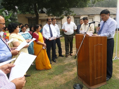 NSIC observed National Unity day on 31st October 2014 . Shri A.K.Mittal, CGM(SG),NSIC  administered the  “Rashtriya Ekta Diwas” pledge
 to all the Officers and Employees of the Corporation in the spirit of
unification of my country which was made possible by the vision and actions
of Sardar Vallabhbhai Patel.The pledge followed collective singing of the
National Anthem.