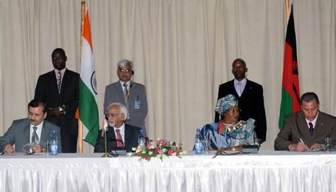 An Agreement of Mutual Cooperation between National Small Industries Corporation (NSIC) and One Village One Product (OVOP), Board of Malawi was signed at Lilongwe, Malawi for the development of Micro, Small & Medium Enterprises (MSMEs) in both the countries. The Agreement was signed by Dr. H.P. Kumar, CMD, NSIC and Mr. Brian Bowler, High Commissioner of the Republic of Malawi in India in the august presence of Shri M.H. Ansari , Hon`ble Vice President  of India and Ms. Joyce Banda, Hon’ble Vice President of Republic of Malawi .