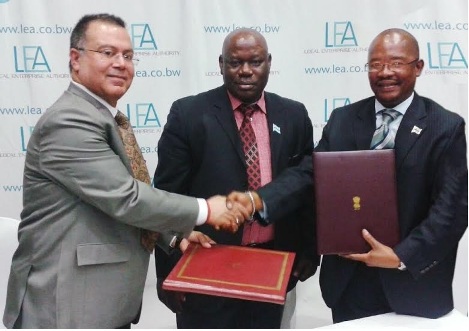 The MoU was signed between Mr. Ravindra Nath, CMD, NSIC and Dr. Tebogo Matome, CEO, Local Enterprise Authority (LEA), Botswana on 3rd October, 2014 in Gaborone, Botswana, to share their best practices for the development and growth of MSMEs in their respective countries. The MoU envisages setting up of Technology cum Business Incubator Centres, developing policies and Institutional framework for MSME development in Botswana.