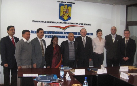 A delegation led by Shri R.K.Mathur, Secretary,MSME alongwith Dr.H.P.Kumar,CMD,NSIC 
visited Romania to have discussions with Agency for implementing Programs and
Projects for SMEs, Ministry of Economy, Trade and Business Environment, Government
of Romania. The  delegation discussed areas of mutual cooperation between the two
countries for the development and boosting trade for the  MSMEs sector.