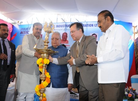 Sh. Kalraj Mishra, Hon’ble Union Minister of MSME, Government of India inaugurated the new building of NSIC’s Branch Office  at KSSIDC Industrial Estate, Rajajinagar, Bengaluru. Spread into three floors, the new building has a dedicated reception area for MSME clients along with operational area for Branch Office at the first floor and a conference hall for meetings at second floor and is better equipped to cater to the MSMEs of the region more professionally.

In Karnataka, NSIC is in the forefront of MSME development with establishments in Industrial town, Rajaji Nagar and Peenya Industrial Estate in Bengaluru, Udyambagh in Belgaum and NSIC Training Centre in Kolar. It also has three Godowns in Bengaluru for distribution of raw materials. NSIC has entered into MoUs for supply of raw materials to MSMEs with Raw material producers like NALCO & BALCO (Aluminium), HCL (Copper), CPCL (Paraffin wax), SAIL, RINL, ISPAT, JSW (Steel) at competitive rates. NSIC also facilitates import of raw materials.

Applauding the role of NSIC, during the inauguration ceremony, Hon’ble Minister of  MSME Sh. Kalraj Mishra said that services of  NSIC in enhancing the competitiveness of MSMEs are remarkable in today’s scenario where MSMEs can play an important role in fructifying “Make in India” campaign. He urged the Corporation to further reach out to larger number of MSMEs by adopting cluster approach.

Present on the occasion were Sh. Ananth Kumar, Union Minister for Chemicals & Fertilisers, Government of India Sh. Ravindra Nath, Chairman and Managing Director, NSIC, Sh. P. Udayakumar, Director (Plg.&Mkt.), NSIC besides representatives of various MSMEs Associations of the State and Government officials. 
