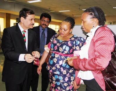 A delegation led by the First Lady of South Africa H.E. Ms. Nompumelelo Ntuli Zuma visited NSIC on 29th March, 2012 and held discussions with Dr. H.P.Kumar,CMD, NSIC on areas of mutual cooperation for development of Micro, Small and Medium Enterprises (MSMEs) in both the countries. The South African delegation also visited NSIC Training cum Incubation Centre and was impressed with the work being done by NSIC and further expressed their desire to set up similar Incubation Centre(s),developing policies and Institutional framework for SME development in South Africa.
