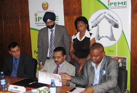 NSIC signed MOU with IPEME for setting up Vocational Training Centre at Mozambique.The MoU was signed by Shri P.Udayakumar,Director(P&M) ,NSIC and Mr. Claire MateusZimba,Director General,IPEME  in the presence of officials of  Indian High Commission and IPEME,Mozambique.