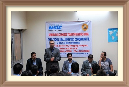 Branch Office Noida organized a seminar on Cashless Transactions at NEA (Noida Entrepreneurs Association) in Association with HDFC Bank on 09/12/2016 at NEA Noida.

The seminar was organized with an objective to educate people of using cashless facilities to make all payments and receipts through e-platform. In this regard, Shri Manish Tripathi (Relationship Manager) from HDFC Bank gave a presentation on how to go ahead with cash less transaction by using HDFC Bank e-platform. Around 35 delegates were present during the event.

<br/>

<a target="_blank"  href="https://www.facebook.com/NSICLTD/photos/pcb.1266911343346876/1266910346680309/?type=3&theater" style="float:right" ><font color="#FF6600">Click here to view  more images.</font></a>