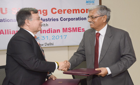 NSIC signed an MOU with Alliance of Indian MSMEs (AIM) on 31st August 2017 to further facilitate MSMEs in terms of Technology Upgradation, Marketing and Credit through NSIC package of Services. The MOU was signed by Shri Ravindra Nath,CMD,NSIC & Shri. Dinesh Rai,(IAS Retired ),Founding Chairman , Alliance of Indian MSMEs (AIM) in the presence of Shri A.K.Mittal,Director (Finance),NSIC &senior officials of NSIC and representing members of AIM. This MOU would facilitate the two organisations in reaching out to the doorsteps of MSMEs pan India with an enriched bouquet of each others’ services enabling MSMEs to focus on their core business. 

<br/>
<a target="_blank"  href="https://www.facebook.com/NSICLTD/photos/pcb.1539170582787616/1539168802787794/?type=3&theater"><font color="#FF6600"><p align="right">Click here to view  more images.</p></font></a> 
<p align="right">
<font color="#A9A9A9" align="right">Sept 01, 2017 </font></p>