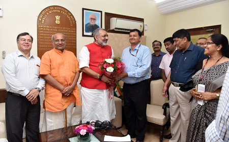 Shri Ravindra Nath,CMD, NSIC congratulated Shri Giriraj Singh, Hon`ble Minister of State (Independent Charge) on assuming the Charge of the Ministry of MSME, Government of India today. Also present on the occasion was Shri A.K Mittal, Director (Finance), NSIC and Senior officials of Ministry of MSME.

<br/>
<a target="_blank"  href="https://www.facebook.com/NSICLTD/photos/pcb.1542103495827658/1542102962494378/?type=3&theater"><font color="#FF6600"><p align="right">Click here to view  more images.</p></font></a> 
<p align="right">
<font color="#A9A9A9" align="right">Sept 04, 2017 </font></p>