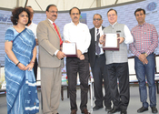 Shri Ravindra Nath,CMD,NSIC signed an MOU with Shri.Rakesh Kumar,ED,EPCH in  the august presence of Sh. Arun Kumar Panda, IAS, Secretary, Ms. Alka Arora, JS, MSME. NSIC signed the MoU with Export Promotion Council for Handicrafts (EPCH) on 13.10.2017 at Expo Mart Exhibition Centre at Greater Noida for benefit of MSME sectors of India in categories of Handicraft products including Home, Furniture, Furnishings, Lifestyle, Gift & Decorative and Fashion.
<p align="right">
<font color="#A9A9A9" align="right">Oct 13, 2017 </font></p>
