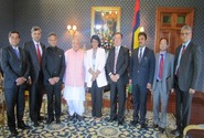 Shri Kalraj Mishra, Hon’ble Minister of MSME, Government of India who is leading a delegation Indian MSMEs and Officials to Mauritius, called upon the Hon’ble President of Mauritius Dr. (Ms.) Ameenah- Gurib –Fakim. 
<br/>
He discussed with her the possibilities of cooperation in MSME sector between both the countries. He informed her that India is participating in the First ISIT Fair-2017 with 25 Indian MSMEs who are displaying affordable technologies capable of gainfully engaging youth in self-employment. Both the leaders felt that there is a vast scope of cooperation between both the countries in this sector and both countries should work towards synergizing their activities in this field.
<br/>
Later Sh. Kalraj Mishra presented Khadi products to the Hon’ble President of Mauritius.

<br/>
<a target="_blank"  href="https://www.facebook.com/NSICLTD/photos/pcb.1427610550610287/1427609070610435/?type=3&theater"><font color="#FF6600">Click here to view  more images.</font></a> <br/>
<br/>
<p align="right">
<font color="#A9A9A9" align="right">May 11, 2017 </font></p>