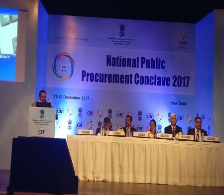 Shri P. UdayaKumar, Director (Planning & Marketing) addressed the officials from different CPSEs, Representatives from MSMEs at the “ National Public Procurement Conclave, 2017” organized by CII in partnership with GeM at India Habitat Centre, New Delhi. The programme was inaugurated by Sh. Alphons Kannanthanam, Hon’ble MoS, MeitY & MoS (I/C), Tourism and also addressed by Sh. K. Rajaraman, Joint Secretary, Ministry of Finance, Sh.PS Jayakumar, Executive Director, Bank of Baroda, Smt. S Radha Chauhan, CEO, Government E-Market Place (GeM) and attended by  MSMEs and Government officials from various Ministries and CPSEs.
<p align="right">
<font color="#A9A9A9" align="right">Dec. 12, 2017 </font></p>