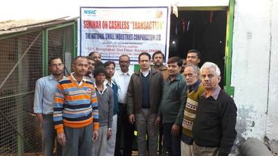 A Seminar on Cashless Transaction was
conducted on 16.12.2016 at the premises of M/s.
M G Technicals, 98, Industrial Estate, Kalpi
Road, Kanpur by Shri. Neeraj Kumar, Manager & Shri. S. N. Yadav,
Development Officer from NSIC, Branch Office, Kanpur.