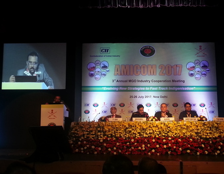 Shri P. Udayakumar , Director (Planning & Mktg), NSIC addressed the 3rd Annual MGO Industry Cooperation Meet- AMICOM 2017 on the topic "Recent Policy Initiatives for Promotion of MSMEs in Defence Manufacturing". The event was organised by Confederation of Indian Industry (CII) in partnership with the Master General Ordnance , Indian Army. Sh. Surendra Nath Tripathi, Addl. Secy & DC, Ministry of MSME inaugurated the event. 

<p align="right">
<font color="#A9A9A9" align="right">July 31, 2017 </font></p>